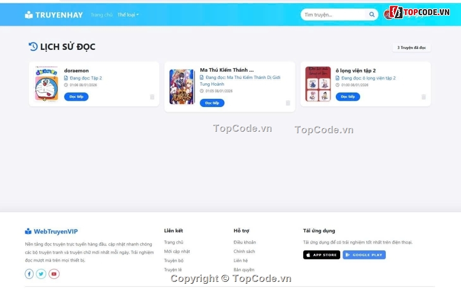 giao diện,đọc truyện,truyện